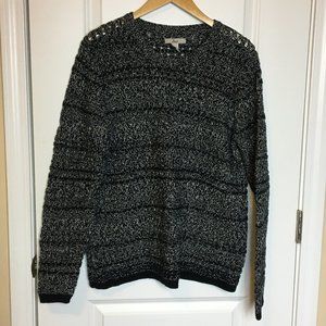 Bass Black and White Open-knit Sweater